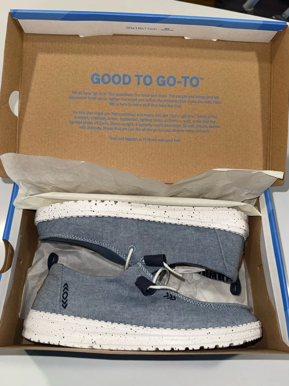 Hey Dude Wally Chambray Slip-On Shoes for women - Blue